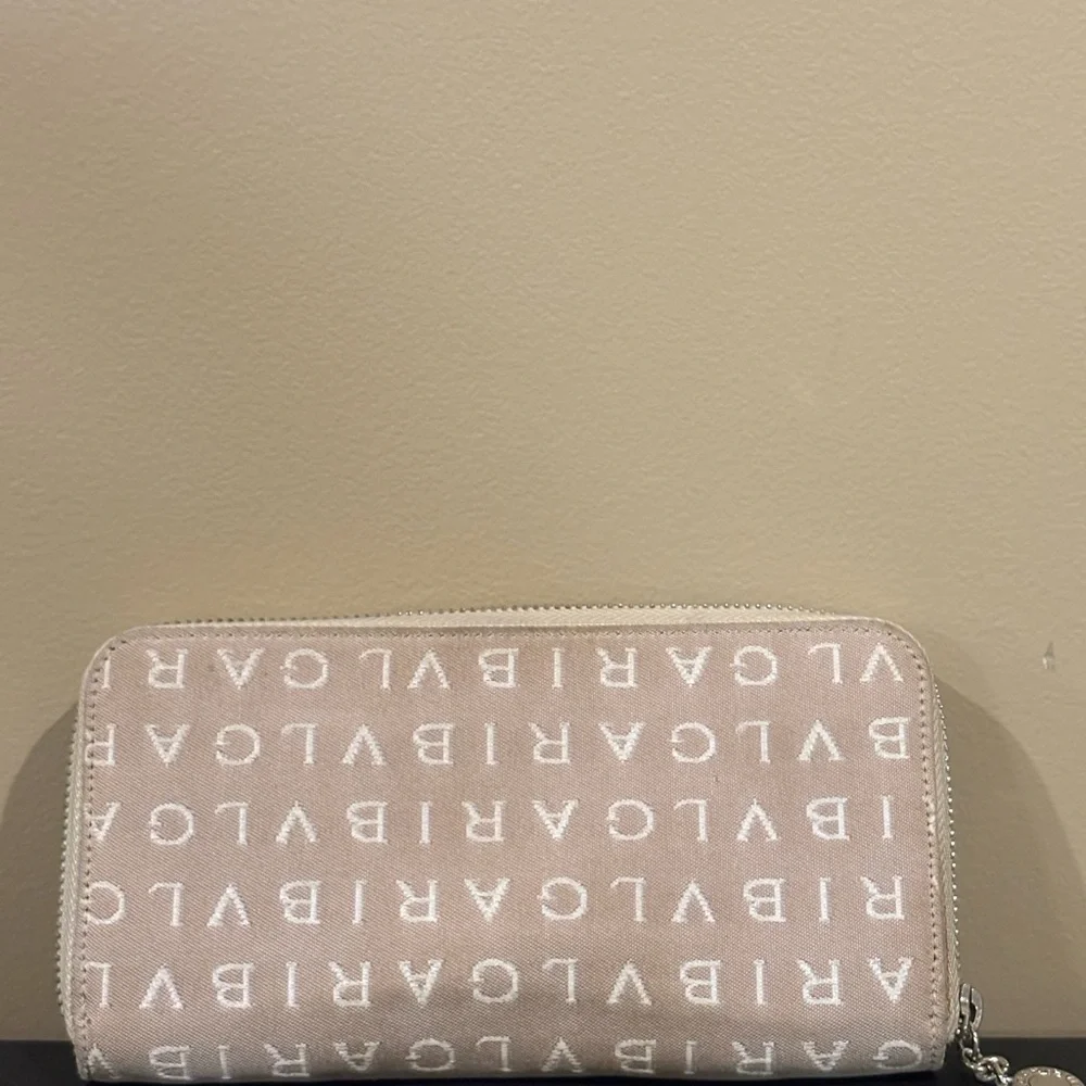 BVLGARI Logo Canvas Zip Wallet